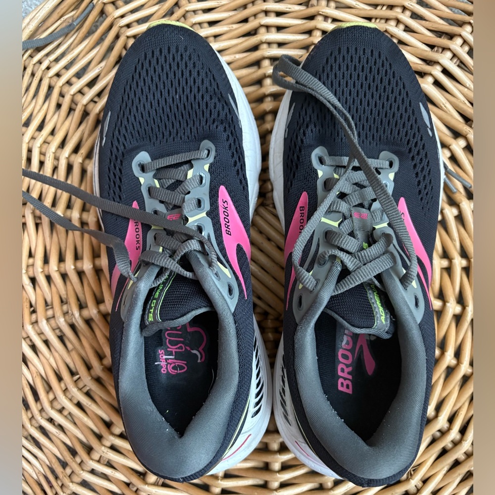 Brooks Adrenaline GTS 23 Road Running Sneakers in Black Gunmetal Green Size 7.5 - Picture 7 of 9